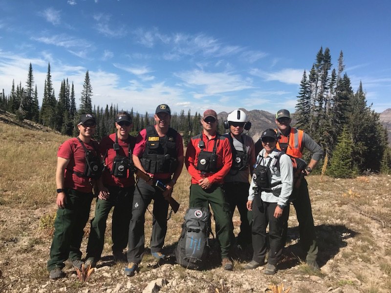 Matt Carr with the Teton County Search and Rescue team in the mountains